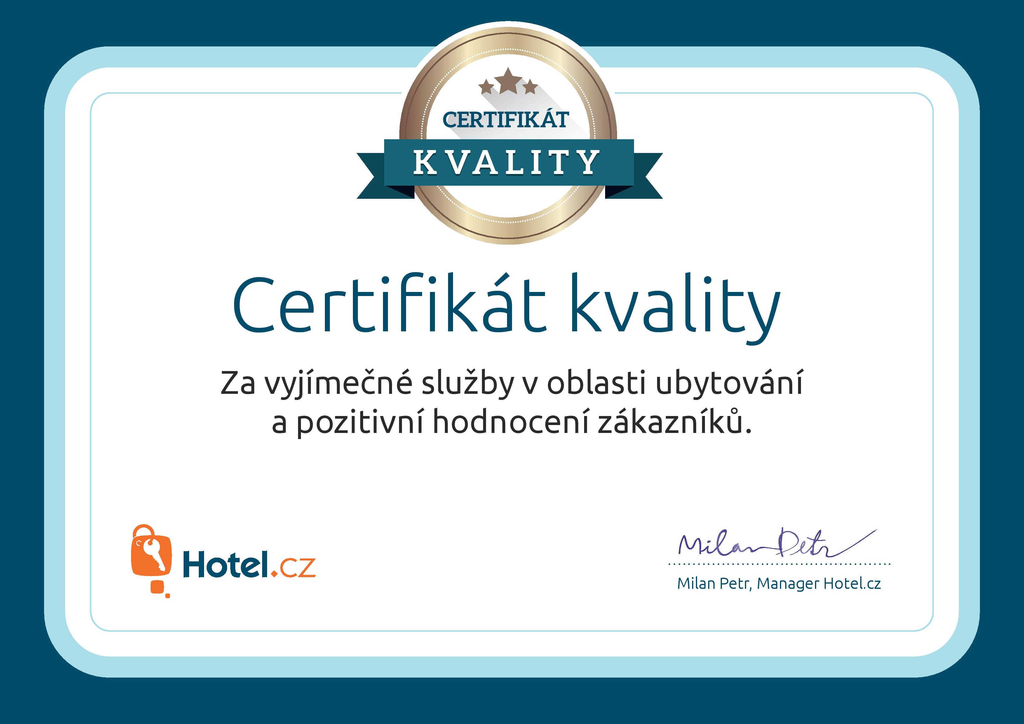 Certifikát kvality 2019